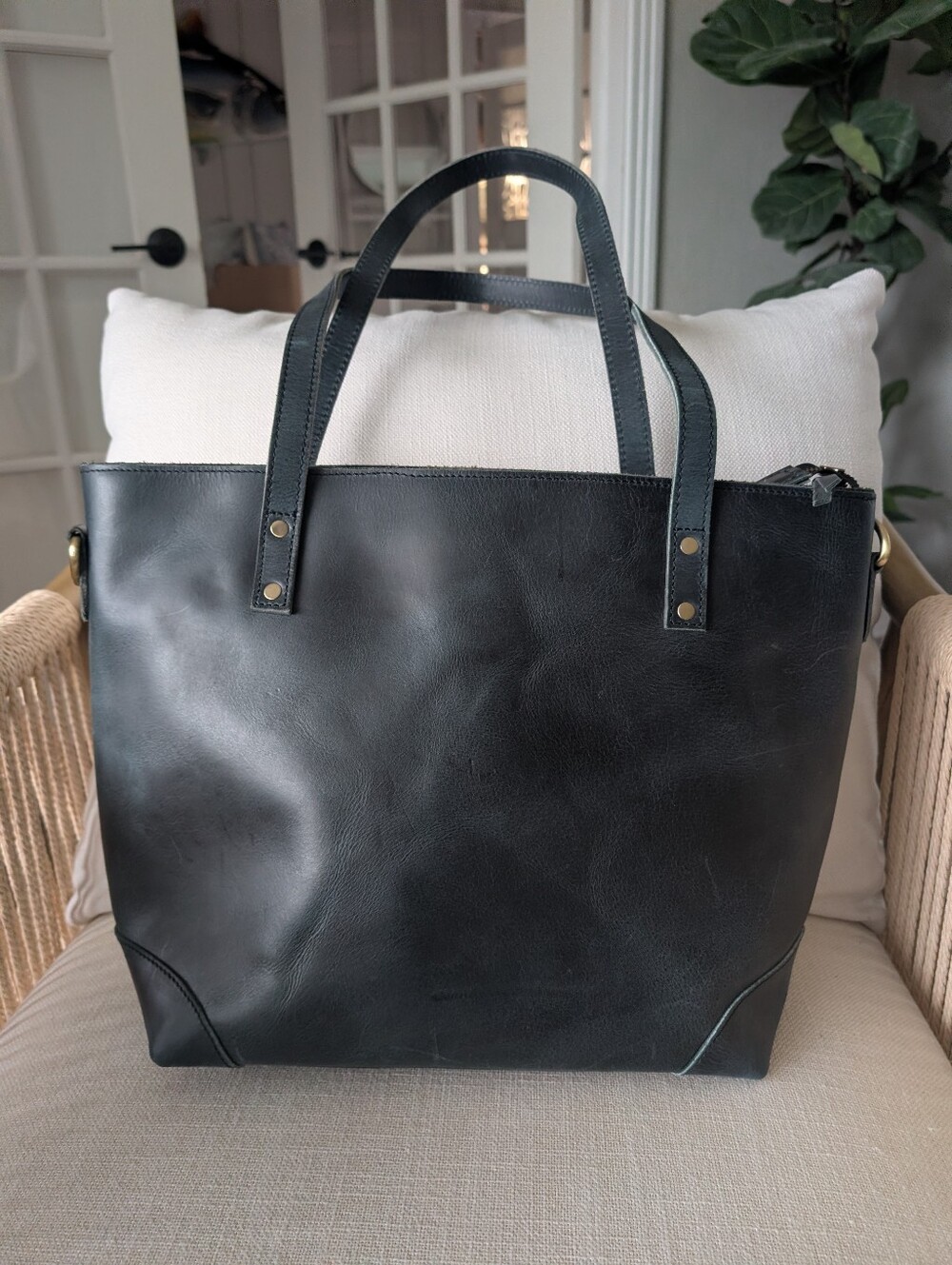 Montana Hudson Leather Tote Bag Multi Purpose Work, Travel, School - Picture 3 of 16